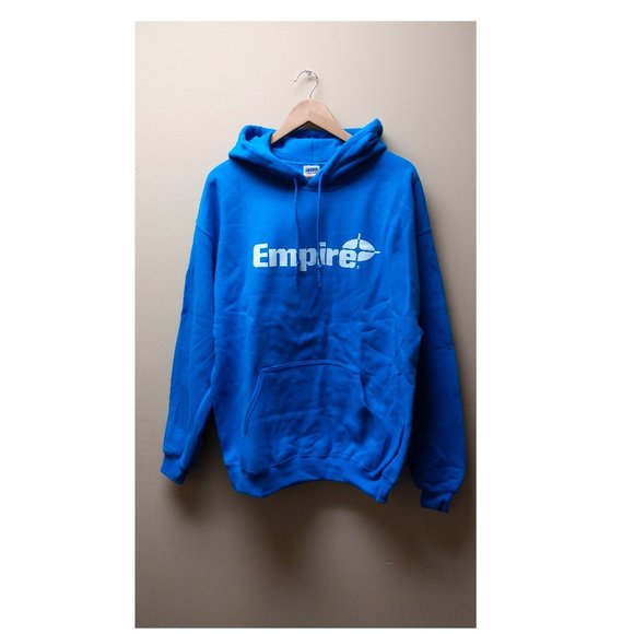 Empire Gildan Heavy Blend Blue Hooded Sweatshirt - Picture 1 of 6